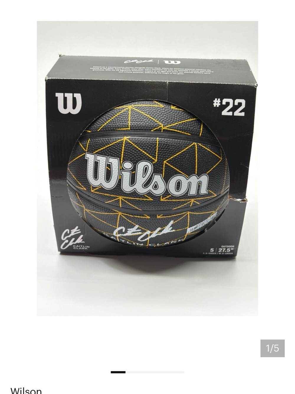 Wilson Caitlin Clark Black & Yellow Geometric Basketball